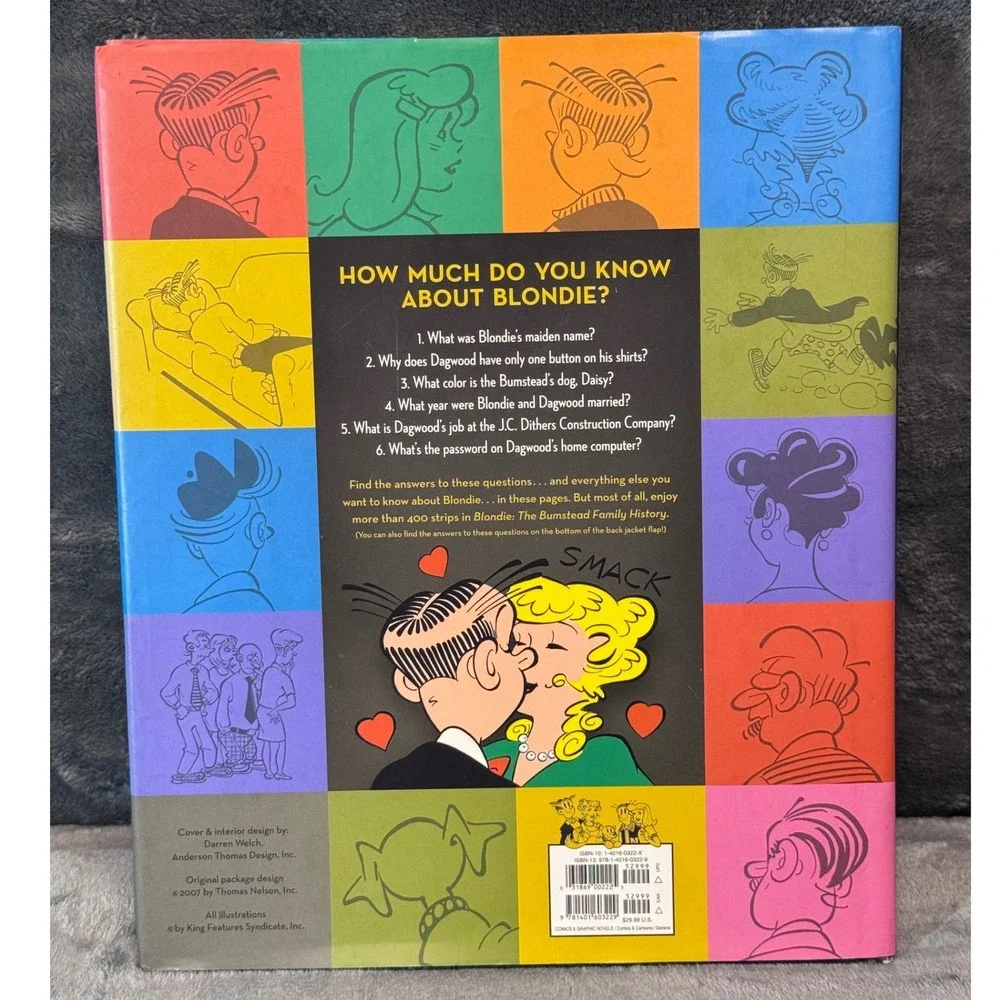 Blondie The Bumstead Family History Signed Dean Young Hardcover Comic Book 2007